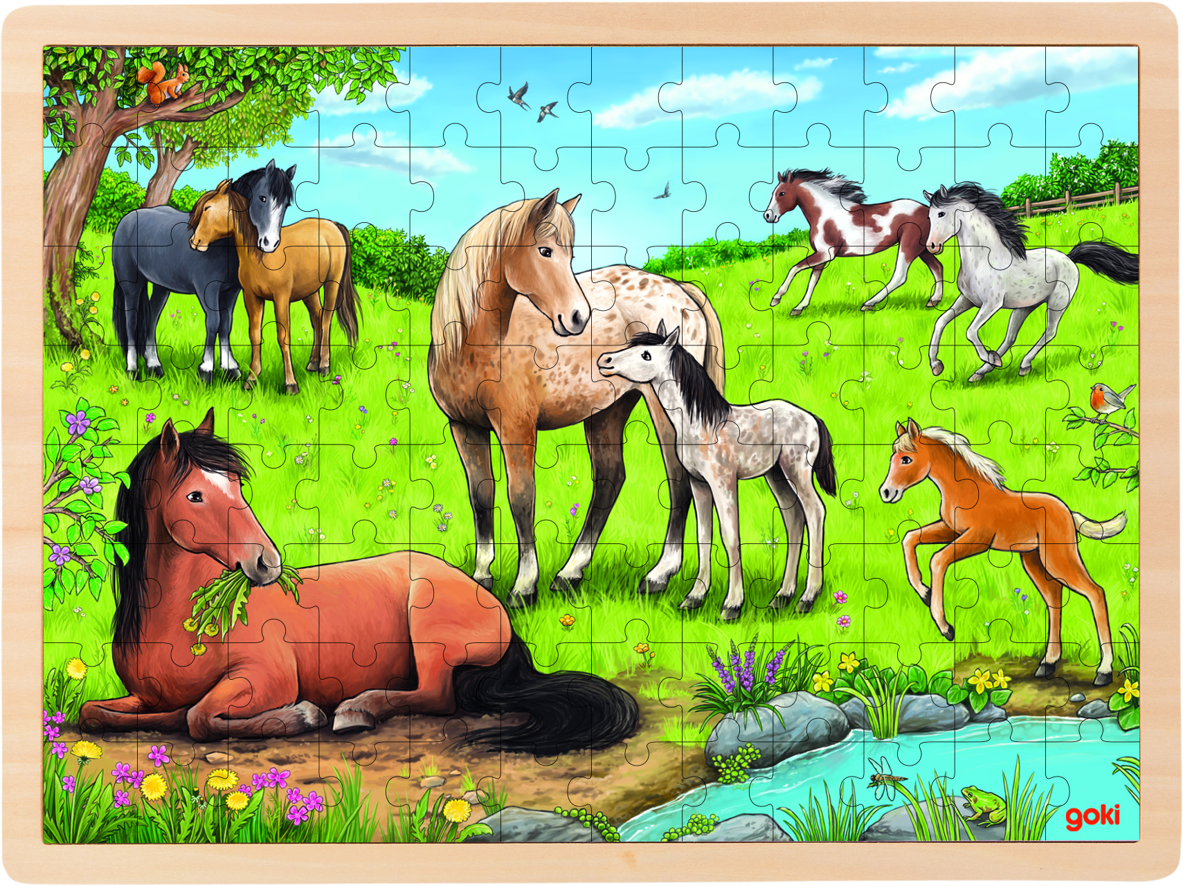 Einlegepuzzle Sommer auf der Pferdewiese Einlegepuzzle Sommer auf der Pferdewiese