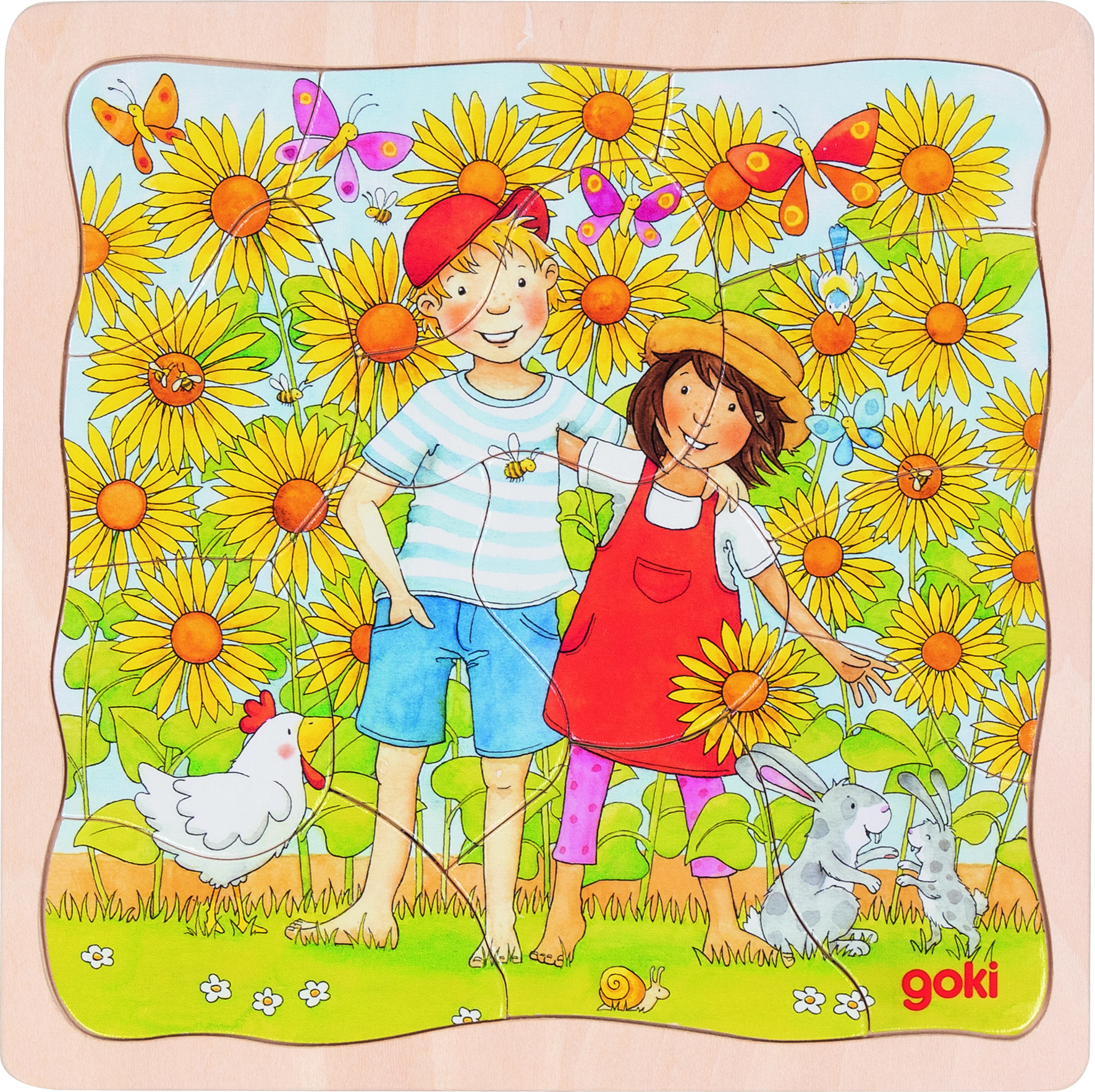 Schichtenpuzzle Sonnenblumenfeld