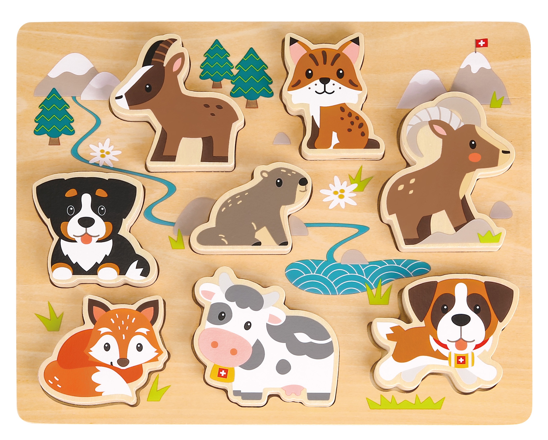 Puzzle 3D Schweizer Tiere