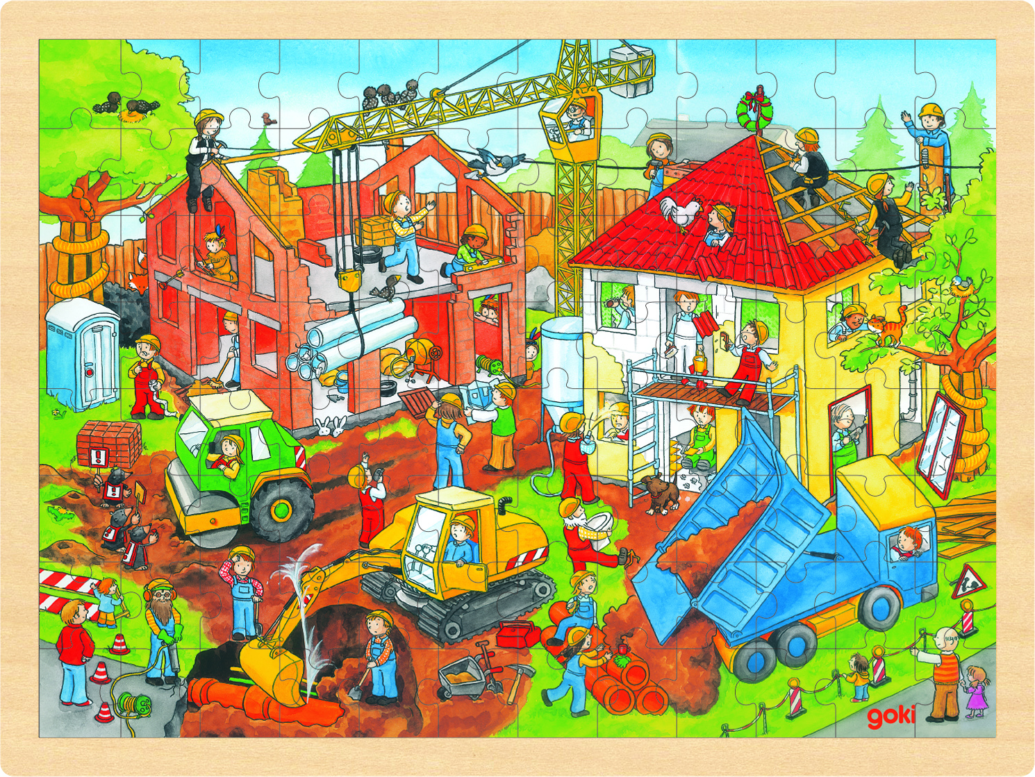 Einlegepuzzle Baustelle