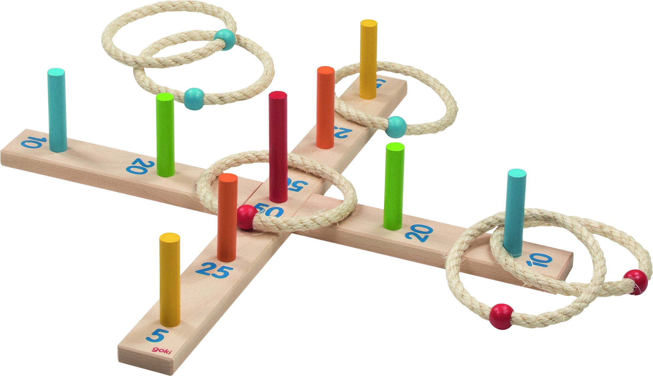 Ringwurfspiel mit 6 Sisalringen