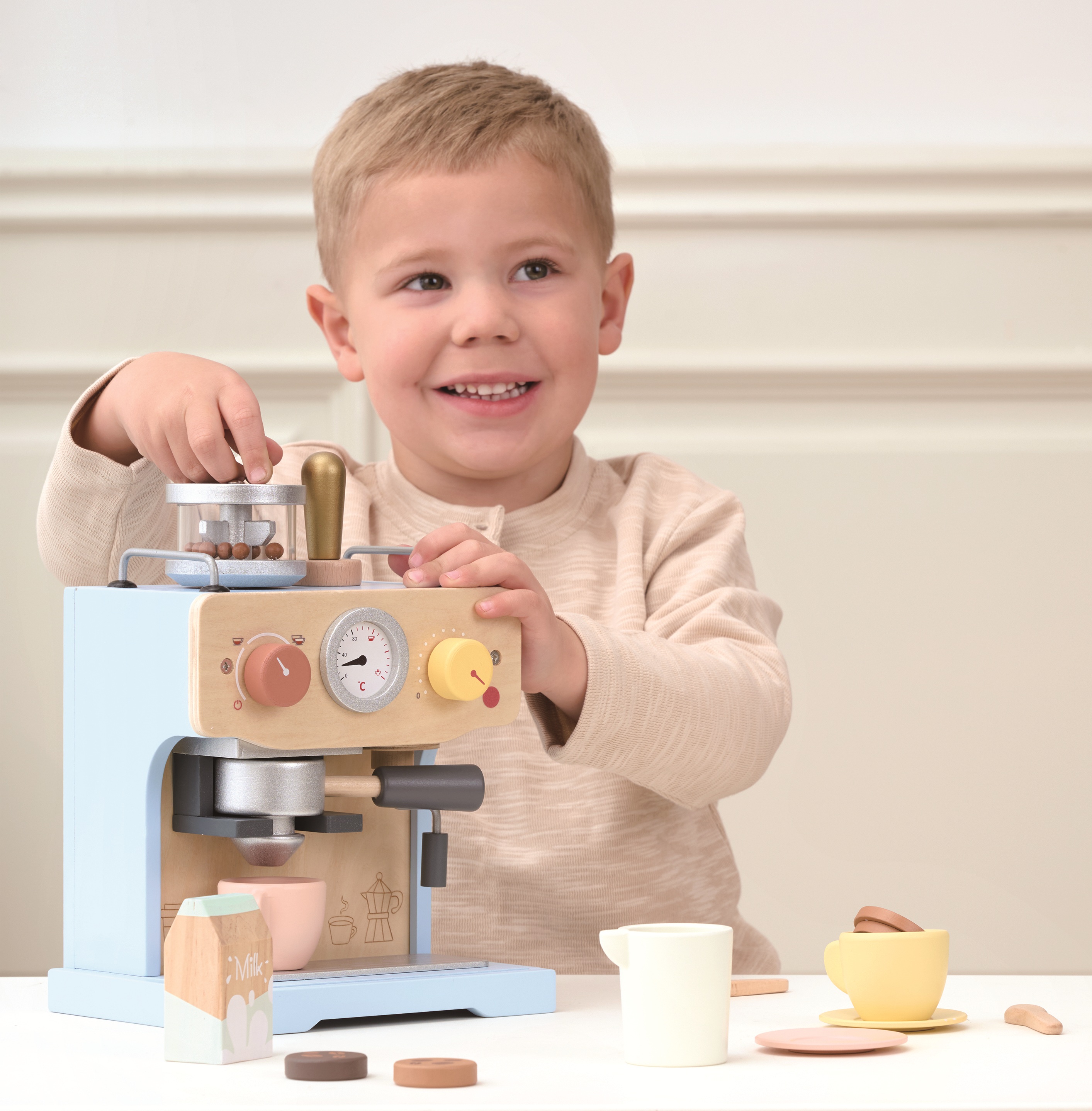 Spielba Kaffeemaschine mit viel Zubehör
