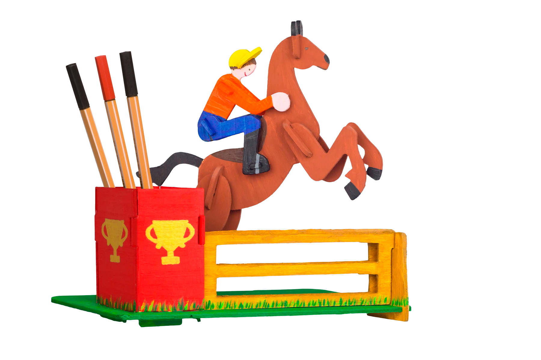 Holzbausatz Stiftehalter Reiter