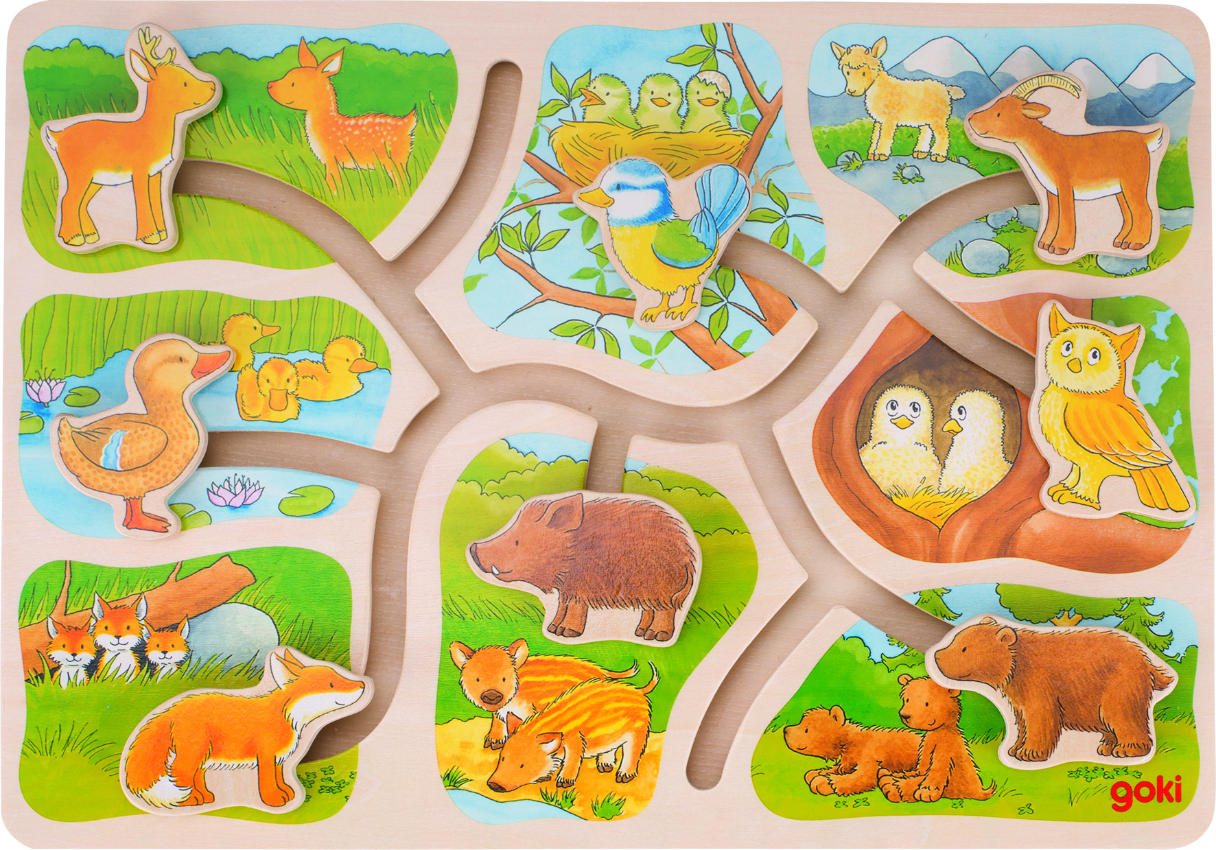 Schiebepuzzle Wer gehört zu wem?