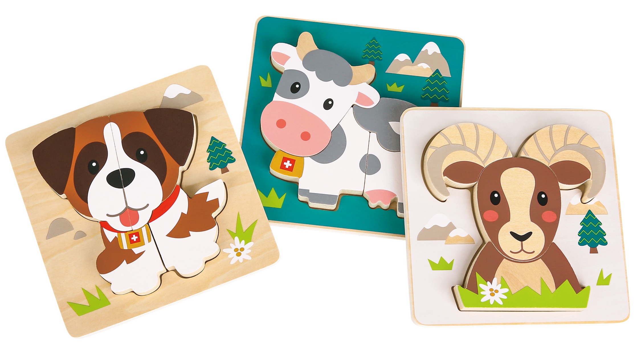 Puzzle Schweizer Tiere 3er Set