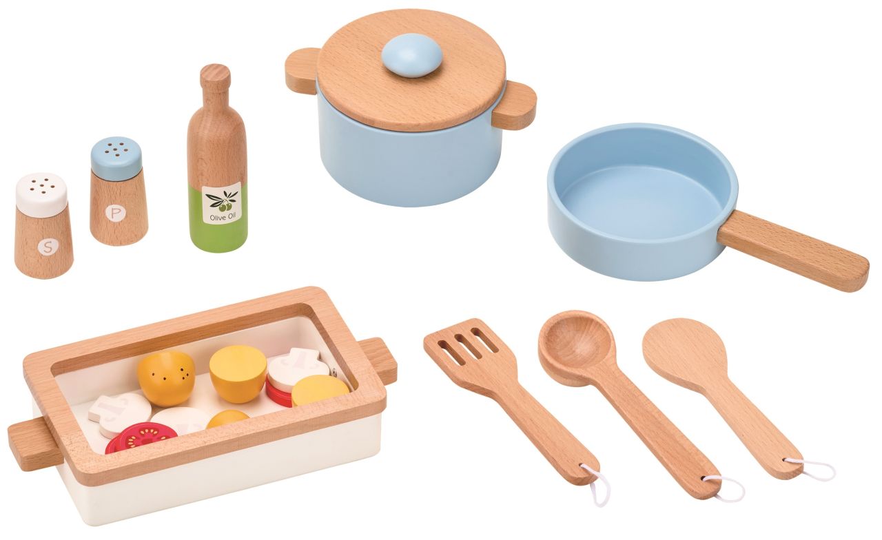 Pfannen und Essensbox mit Zubehör
