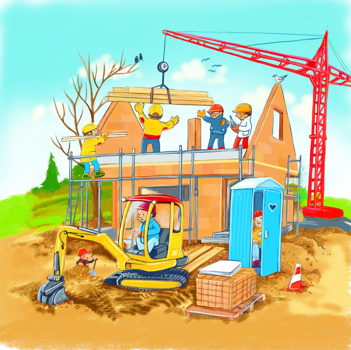 Schichtenpuzzle Wir bauen ein Haus