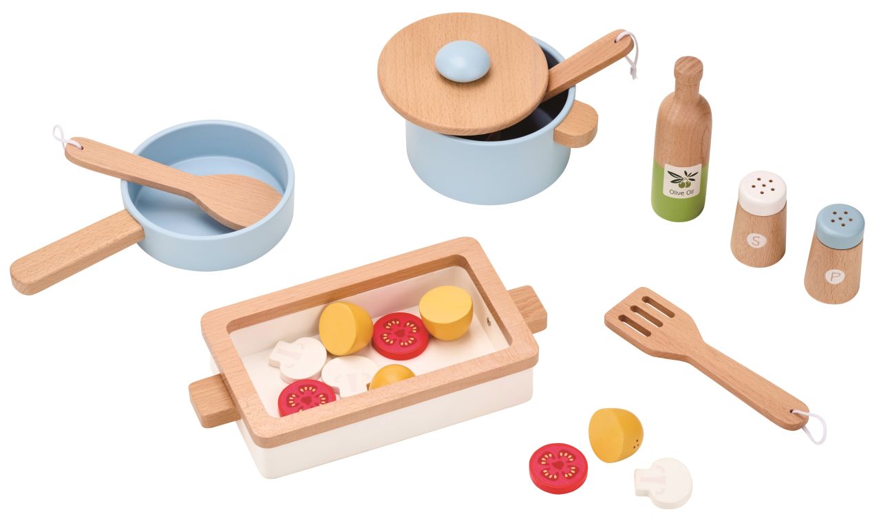 Pfannen und Essensbox mit Zubehör