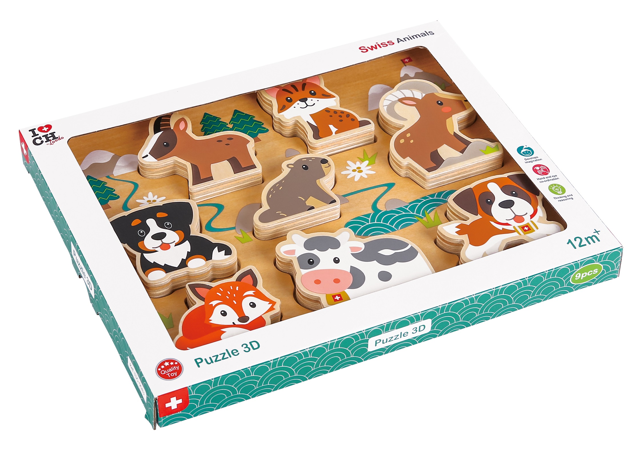 Puzzle 3D Schweizer Tiere