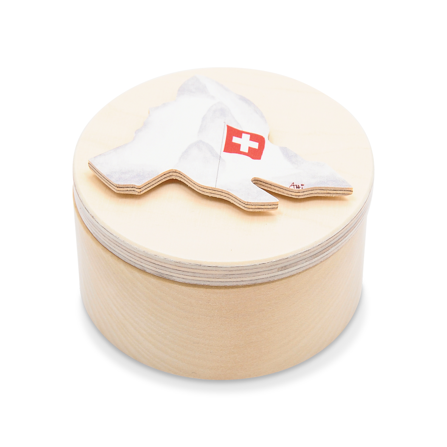 Schmuckdose rund natur