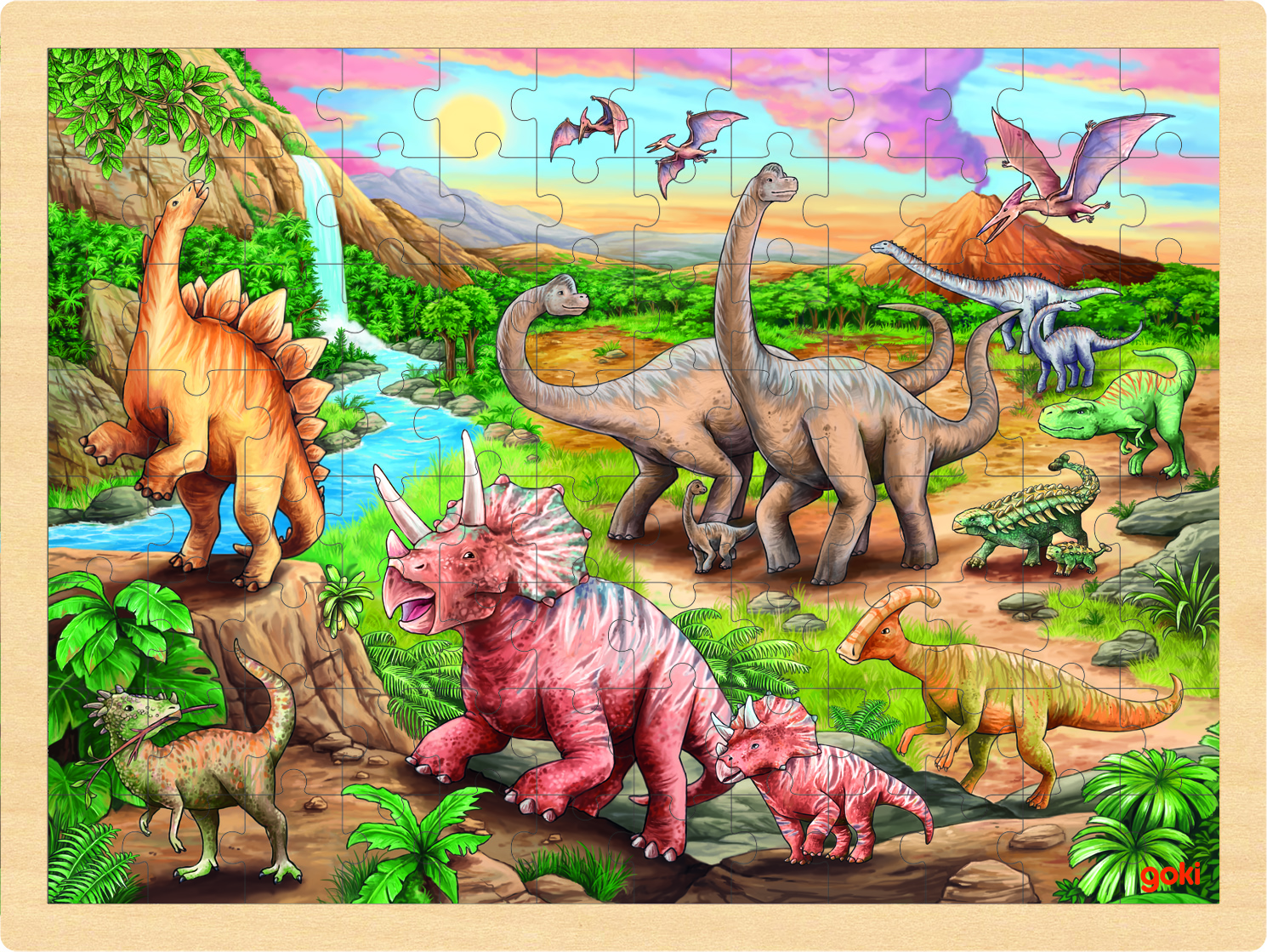 Einlegepuzzle Dinosaurierwanderung 96 Teile