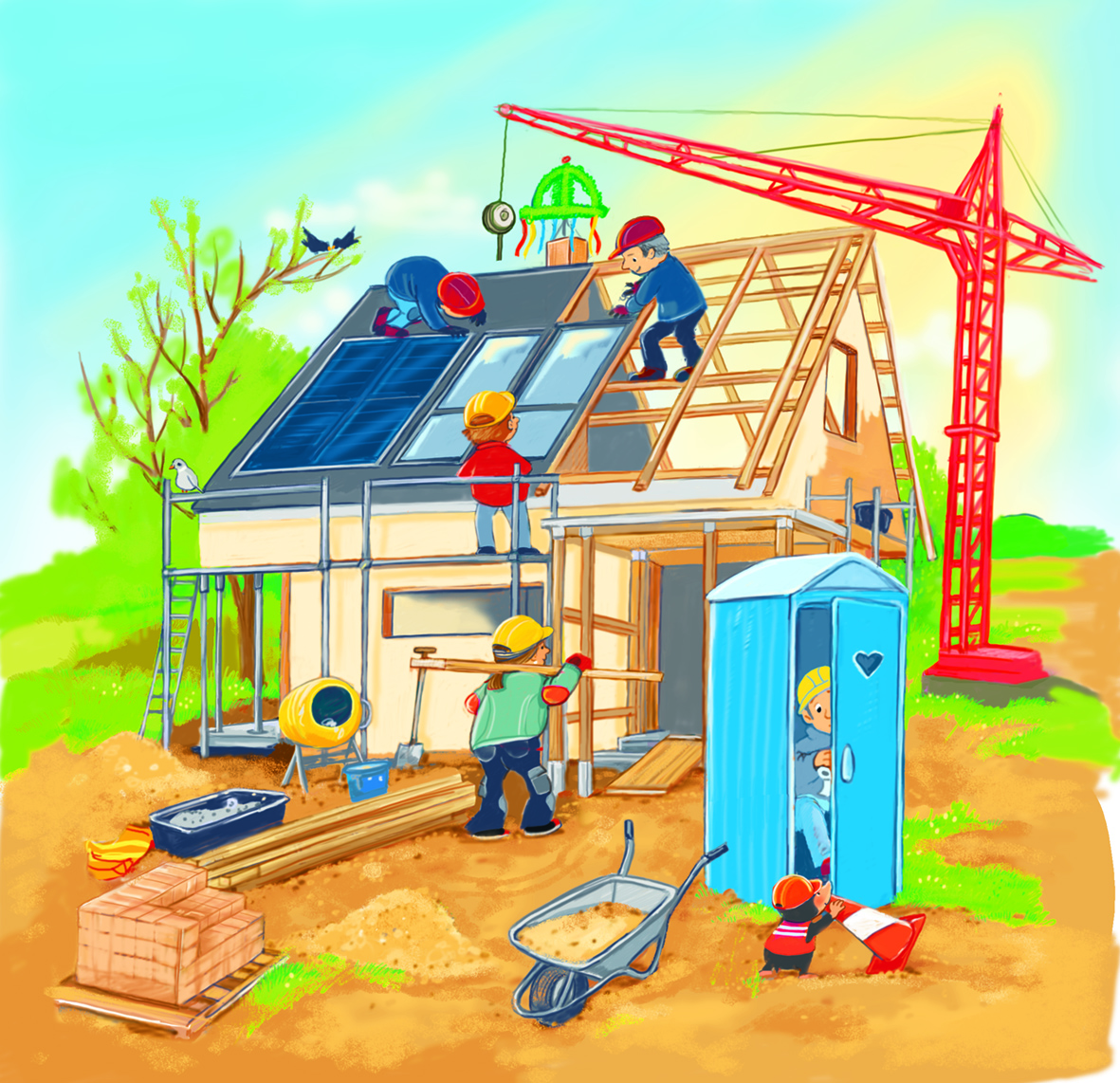 Schichtenpuzzle Wir bauen ein Haus